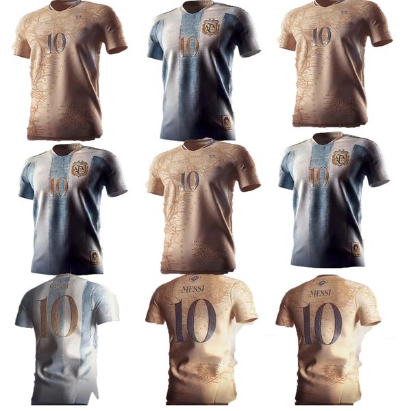 S- XXL 3 Yıldız 20 21 22 23 Arjantin Futbol Formaları Maradona Hatıra Erkekler Kit Maillots De Foot Dybala Messis Mac Allister Özel Futbol Gömlek Üniforması