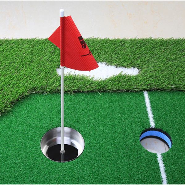 Aids Golf Hole Cup Langlebige Golf Green Cups aus Edelstahl mit Flagge Praktischer Umsatz Verhindert Golf Green Cups