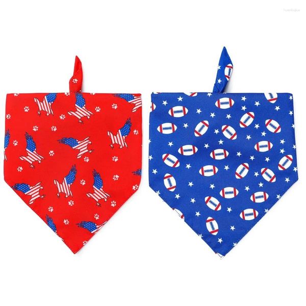 Hundebekleidung American Independence Day Double Deck Haustier Dreieckstuch Speichel Katze Dreiecksverband Zubehör Zubehör Produkte