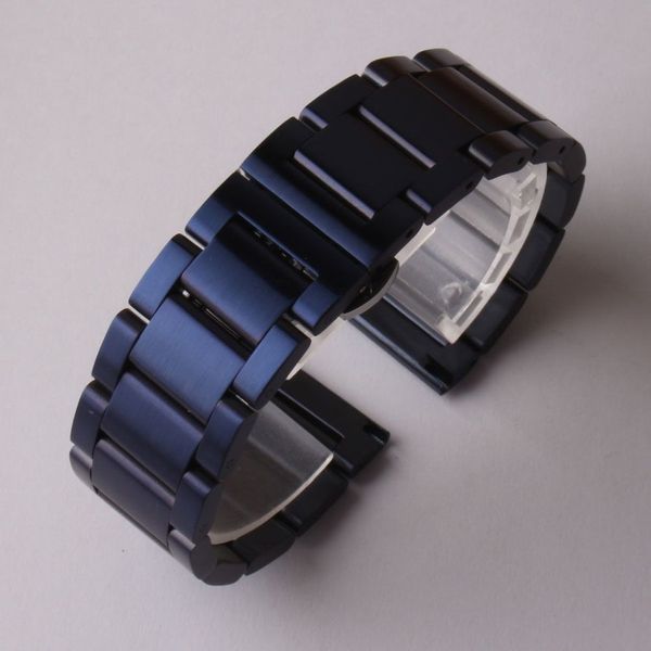 Nova chegada 2017 20mm 22mm pulseira pulseira azul escuro fosco aço inoxidável metal relógio banda cinto para engrenagem s2 s3 s4 masculino wo218i
