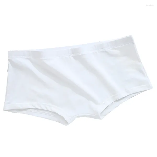 Mutande di grandi dimensioni Lingerie in cotone elasticizzato a vita bassa Slip rigonfi per uomo Boxer traspiranti (Bianco/Nero/Giallo)
