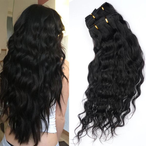 Наращивание волос Doreen 160G 200G Machine Remy Beach Wave Clip In Human Hair Extensions Натуральные волнистые вьющиеся волосы на заколке от 14 до 22 дюймов 10 шт./компл.