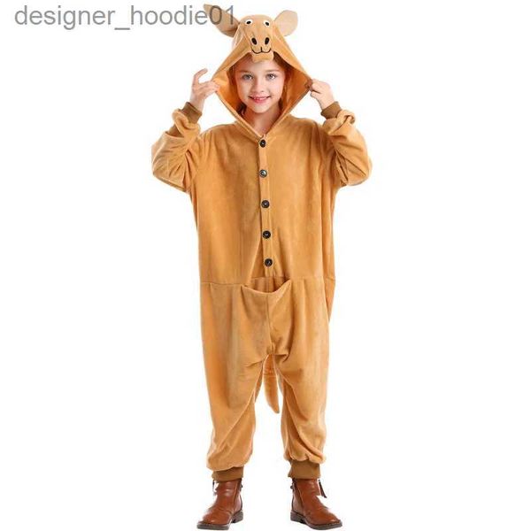 cosplay anime kostümleri cadılar bayramı çocuk kanguru hayvan rol yapma tatil partileri için eğlenceli kapüşonlu onesie moda sevimli sahne performansı costumesc24320