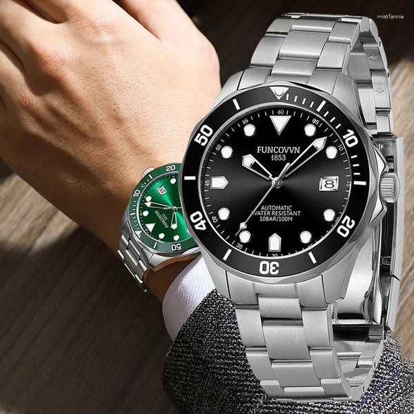 Armbanduhren 2024 Uhr Männer Automatische Mechanische Tourbillon Uhr Mode Sport Tauchen 100ATM Wasserdicht Leuchtende Uhren Herren