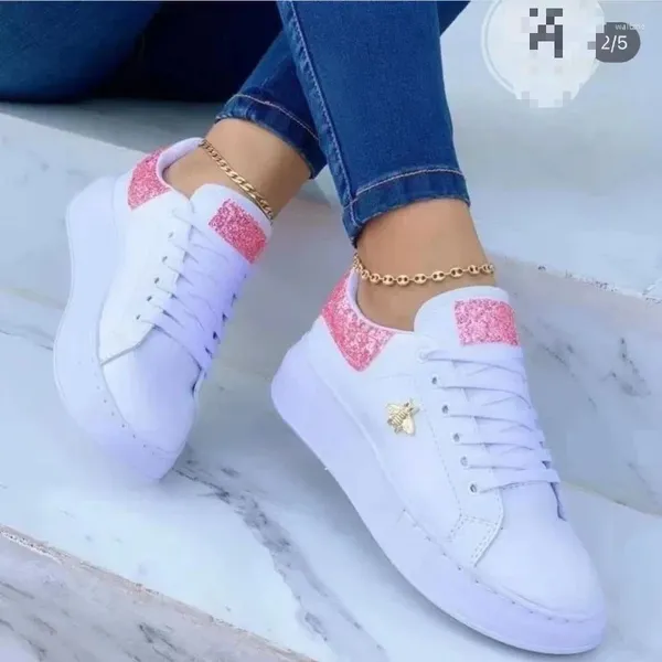 Scarpe Casual Autunno Impermeabile Sneakers Bianche Per Donna Versione Coreana Stringata Sport Piatta Donna Vulcanizzata 2024