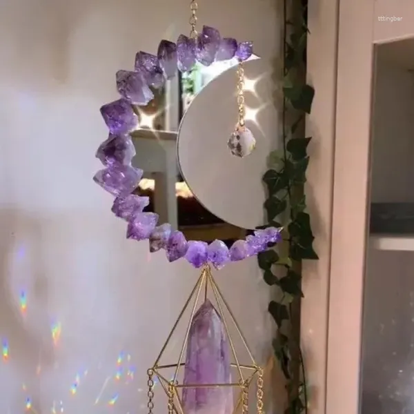 Decorazioni da giardino Goccia Bel regalo di Natale Finestra Arcobaleno Appeso Luna Prisma di cristallo Artigianato