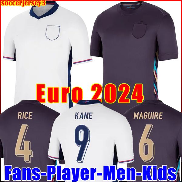 2024 camisa de futebol da Inglaterra Euro 24 25 Bellingham Jersey Jersey Fãs Versão Saka Foden Rashford Greallish National Team Kane Football Shirt Kit Kit Kit 33