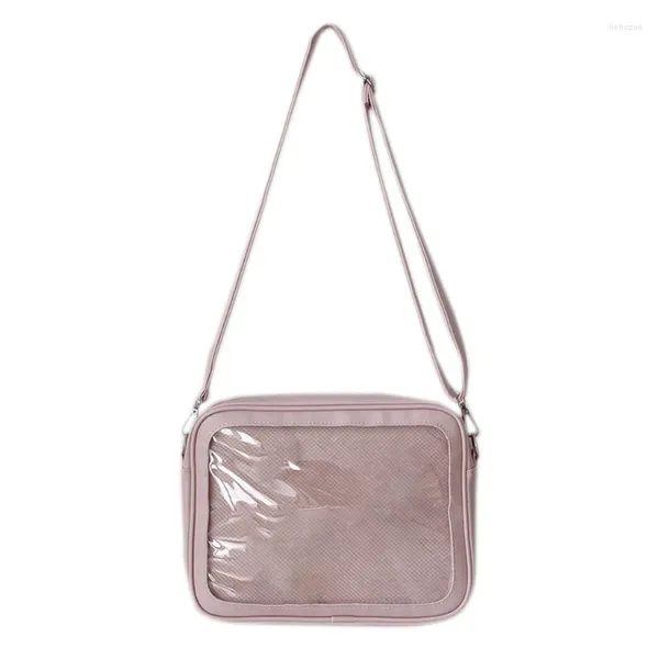 Sacos de ombro japonês harajuku ita saco para mulheres pu bolso transparente itabag high school meninas uniforme jk crossbody