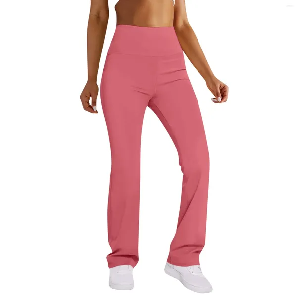 Женские брюки-клеш для йоги, спортивные леггинсы для похудения с высокой талией, длинные спортивные леггинсы для пилатеса с широкими штанинами
