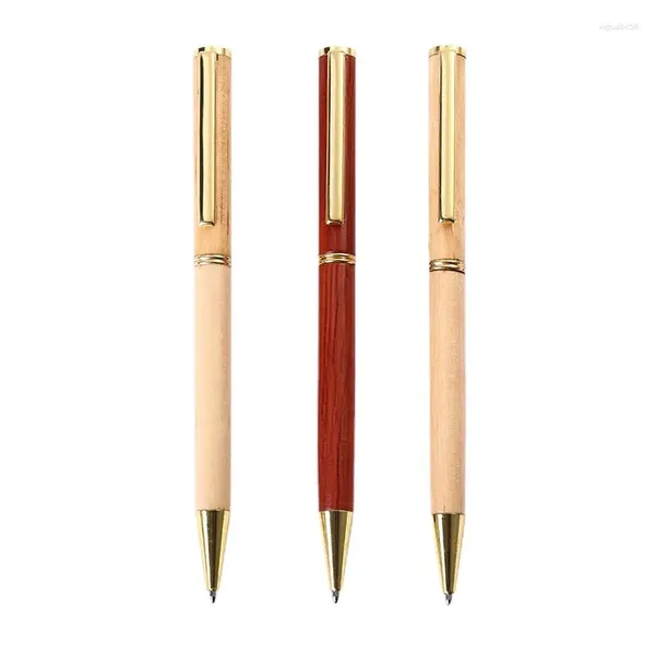 20 шт., деревянная шариковая ручка в стиле ретро, офисные ручки для подписи, креативный вращающийся металлический подарок, реклама