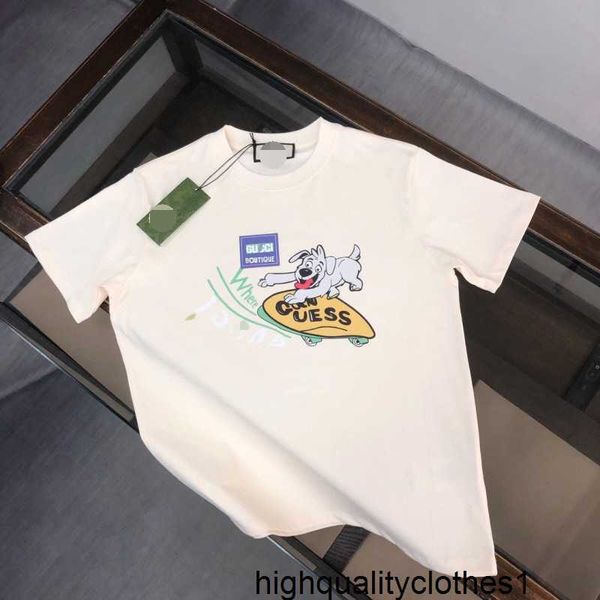 Designer G Family T-shirt a maniche corte con scollo piccolo in stile americano, ago da tre libri da uomo, marchio alla moda, manica 54 interamente in cotone, estate C0WU