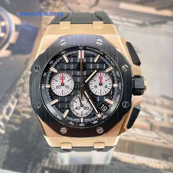 Relógio de pulso Tourbillon AP Royal Oak Offshore Series 26420RO Novo anel de cerâmica em ouro rosa cronógrafo masculino moda lazer negócios relógio de máquinas esportivas