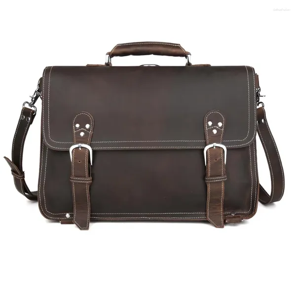 YUPINXUAN Designer Crazy Horse Leder Laptop Für Männer Echte Laptops Messenger Herren Umhängetaschen Rindsleder Tasche