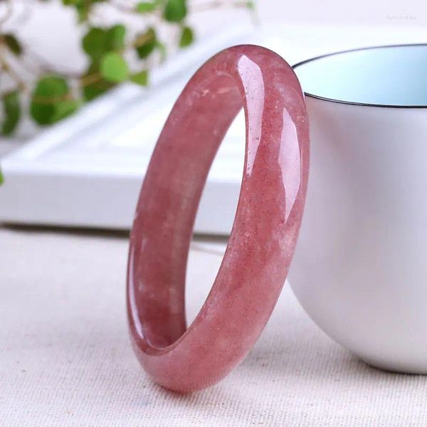 Braccialetto genuino naturale quarzo fragola braccialetto di cristallo rosa donne accessori di alta gioielleria regalo fidanzata mamma