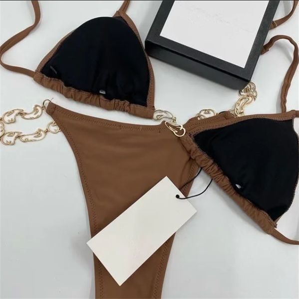 França designer de alta qualidade conjunto biquínis femininos sexy duas peças impressão lindo biquíni transparente luxo ff swimsuit3333