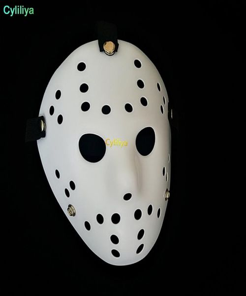 Maschera da uomo porosa bianca di Halloween Jason Voorhees Freddy Film horror Maschere spaventose da hockey per le donne in festa Masquerade2334014