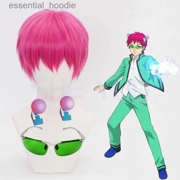 cosplay Costumi anime Saiki K. Oggetti di scena per giochi di ruolo Saiki Kusuo parrucca occhiali lenti verdi occhiali da sole accessoriC24321