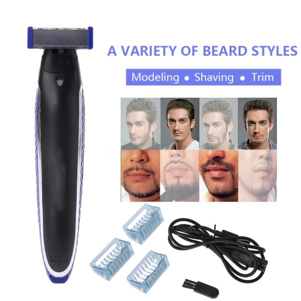 Стволы перезаряжаемая электрическая бритва для бороды Pro Solo усы бритвы Триммер Мужчины, бреящие волосы, уход за волосами, уход за волосами уход