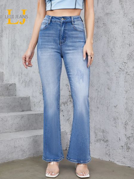 Botas plus size women jeans jeans alta cintura larada jeans altos elásticos 100 kgs comprimento total 175 cm de altura jeans bootcut jeans para mamãe