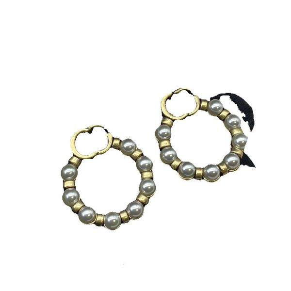 Designer Vergoldete Klassiker Frauen Schmuck Buchstaben Ohrring Geometrische Berühmte Marke Hochzeit Strass Perlenohrring Designerschmuck