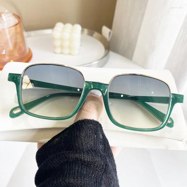 Óculos de sol Est Moda Simples Quadrado Semi Sem Aro Design Shades Mulheres Homens Retro Personalizado UV 400 Sun