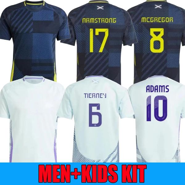 24 25 Maglia da calcio 2024 Euro Cup Maglia da calcio della squadra nazionale scozzese Kit per bambini Set Home Blu navy Away Bianco 150 anni anniversario Speciale ROBERTSON DYKES