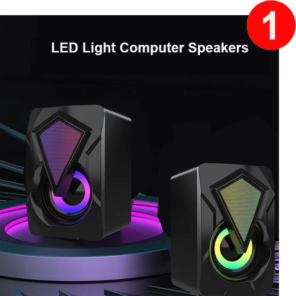 Altoparlanti X2 Speciatori di computer con subwoofer per PC Desktop per computer laptop LED colorato di illuminazione home theater Sistema USB Wiredbox Wiredbox