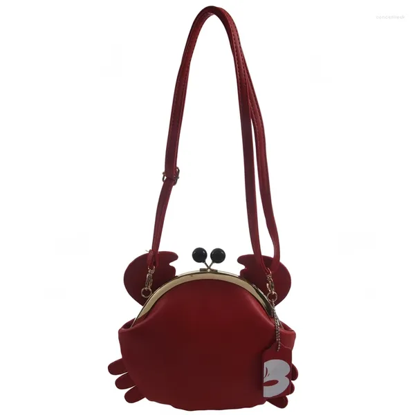 TOTES sevimli yengeç çantası benzersiz tasarım bayanlar hayvan messenger kadınlar crossbody omuz hediyesi (kırmızı)