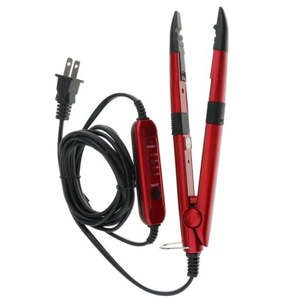 Anschlüsse Salone Mini Haarverlängerung Fusion Eisen Wärmeverbinder Rot Schwarz Loof Connector Einstellbare Temperatur Keratin Bonding Tools