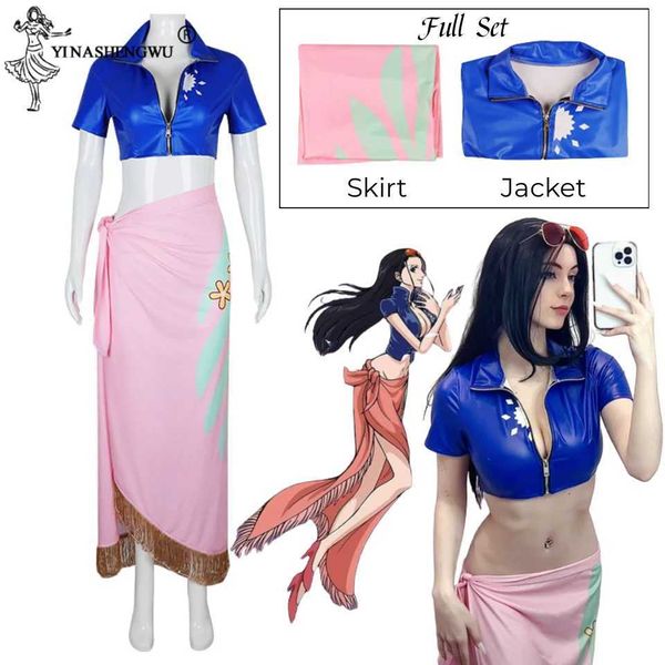 Cosplay Anime Kostüme Nico Cosplay kommt für Frauen Mädchen Kleid Outfits Maßgeschneiderter Rock Halloween Karneval Set Luffy Coser Cowboy GirlC24321