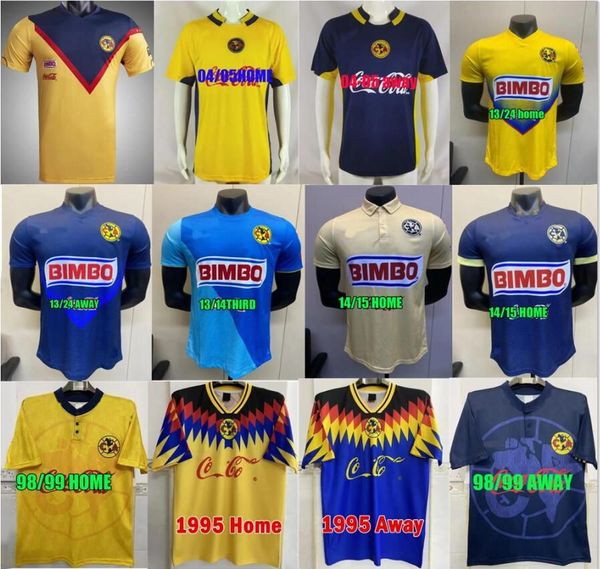 05 06 94 95 UNAM Retro Soccer Jerseys Club Americas 1987 1988 2001 2002 Camisas de Futebol MEXI R.SAMBUEZA P.AGUILAR O.PERALTA C.DOMINGUEZ MATHEUS uniforme