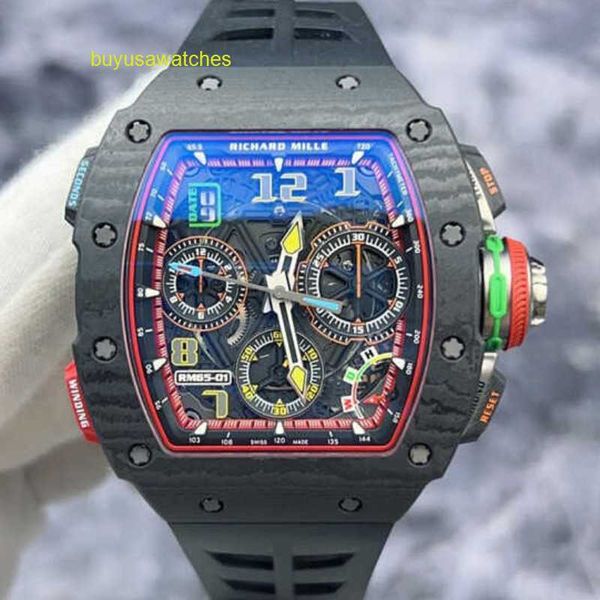 RM Watch Racing Watch Sports Watch RM65-01 Orijinal Kılıf 18K Gül Altın Malzemeden Yapıldı ve Daha sonra NTPT RM6501 olarak değiştirildi