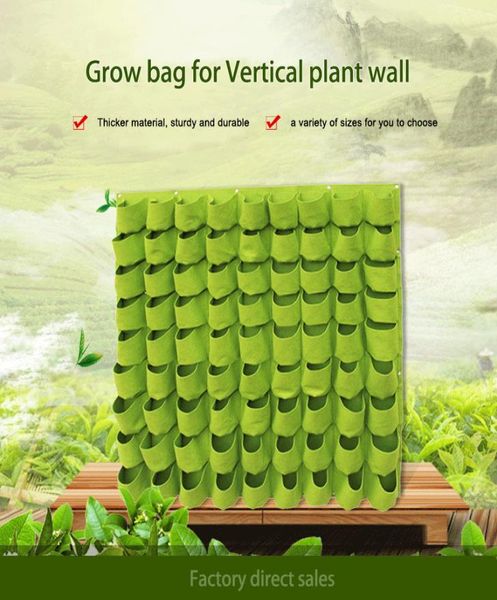 Plantador de parede reciclado, feltro de lã, recipiente de plantio vertical, tecido não tecido, sacos de crescimento de plantas de jardim 4709933
