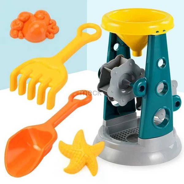 Giochi con la sabbia Divertimento in acqua 5 pezzi Giocattoli da spiaggia estivi Vanga Pala Rastrello Attrezzi per l'acqua Stampi Set Gioco per bambini Sand Water Sandbox Sport all'aria aperta Giocattolo per bambini 240321