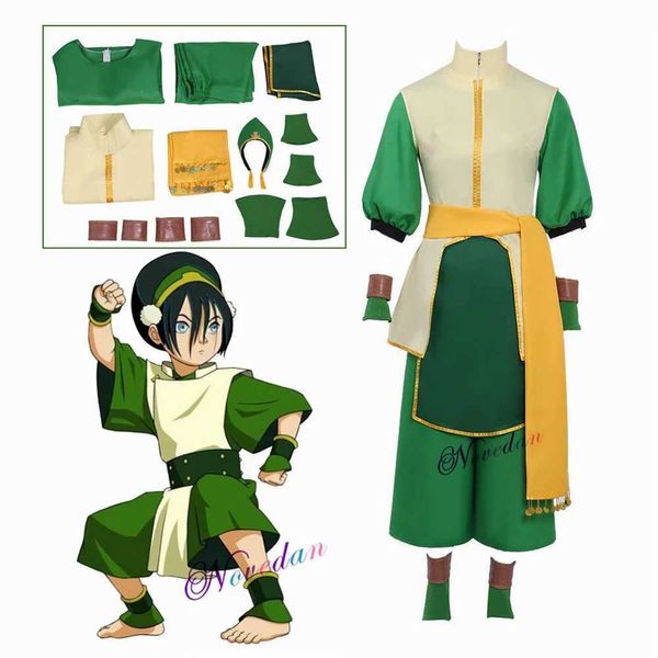 cosplay Costumi anime Avatar The Last Airbender Toph Beifeng Gioco di ruolo Vieni su Anime per adulti Vieni su Set carnevale femminile Set completoC24321