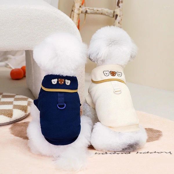 Vestuário para cães Pet Tank Top Verão Pulôver Schnauzer Duas Pernas Roupas Confortáveis ​​e Respiráveis ​​T-shirt Cute Teddy Bear Roupas