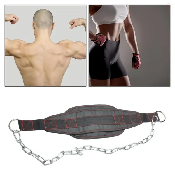 Borse da esterno Cintura da immersione con catena Accessorio per allenamento body building Trazioni portatili Supporto per la vita Powerlifting Dip Sollevamento pesi