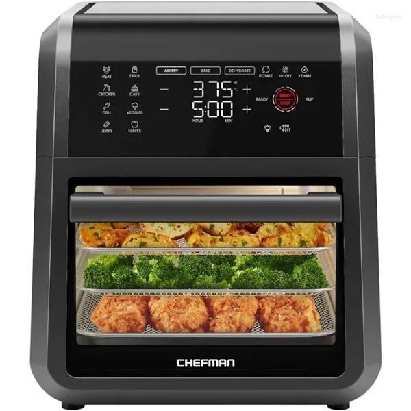 Kochgeschirr-Sets Chefman 12-Quart 6-in-1-Luftfritteuse mit digitalem Timer-Touchscreen und 12 Voreinstellungen – Konvektion auf der Arbeitsplatte in Familiengröße