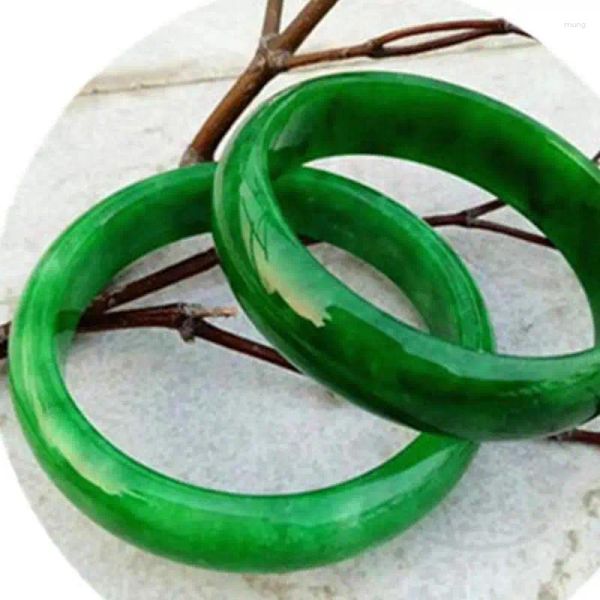 Bracciale Invia certificato Giadeite naturale Myanmar Giada verde Donne Gioielli curativi Bracciali rigidi certificati Vera Birmania