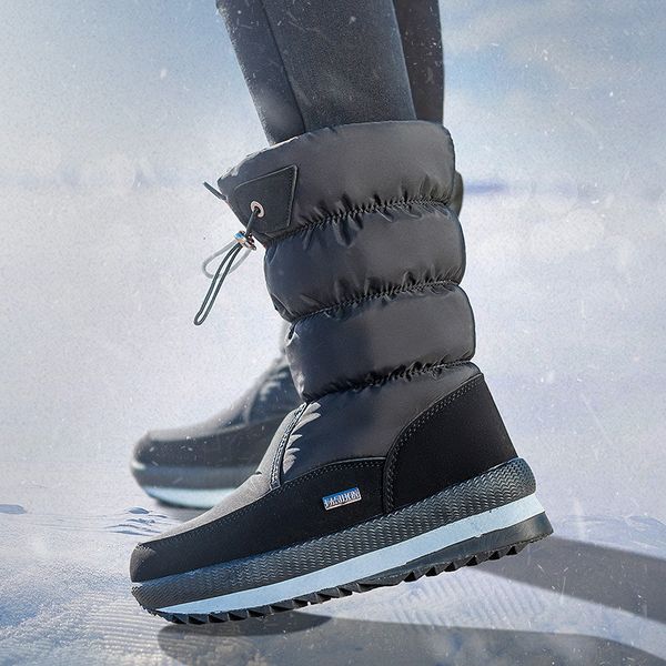 Botas mulheres plataforma de neve inverno grosso pelúcia impermeável antiderrapante sapatos de moda quente pele botas mujer 221007