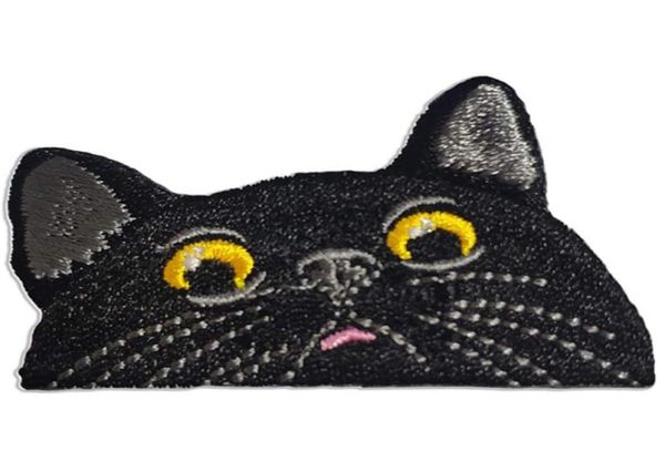 Gatto Ricamo Nozioni di cucito Patch Nero Bombay Gattino Applique per abbigliamento Maglietta Cappelli Borse Accessori Patch personalizzate6815308