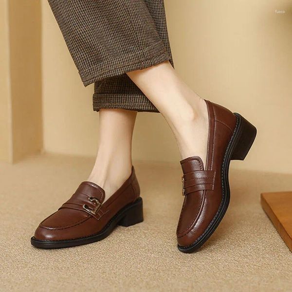 Модельные туфли Phoentin, женские элегантные лоферы на каблуке 4 см, женские туфли-лодочки без шнуровки, поступление 2024 года, большие размеры 34–42 FT3310