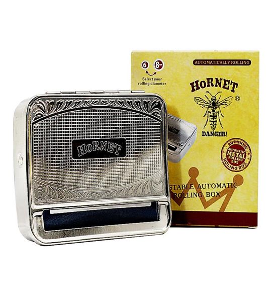 Металлическая автоматическая коробка для курения HORNET, 78 мм, серебряная сигарета, рулон табака, лоток для машины Whole1146395