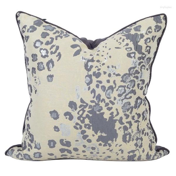 Travesseiro 2024 capa decorativa caso simples moderno clássico leopardo grão jacquard luxo sofá cossin decoração