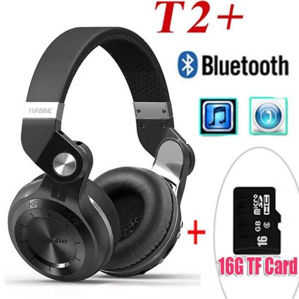 Auricolari per cellulare Bluetooth T2 + auricolari pieghevoli auricolari Bluetooth wireless BT 4.1 supporto radio FM e funzioni della scheda SD musica e telefono Q240321