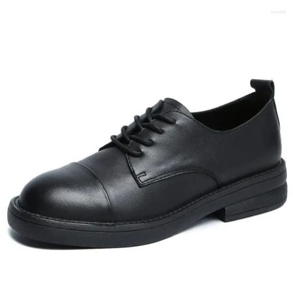 Scarpe firmate della serie Top Moda confortevole all'aperto cravatta in pelle bianca nera testa tonda cuciture sottili suola spessa antiscivolo