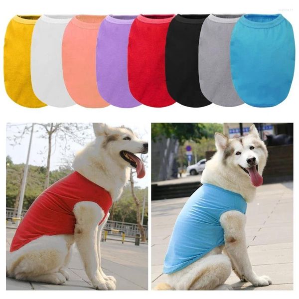 Abbigliamento per cani Grandi vestiti estivi T-shirt per animali domestici fresca e traspirante Stile ampio Gilet in cotone tinta unita Taglie forti Grandi forniture XL-XXXXXL