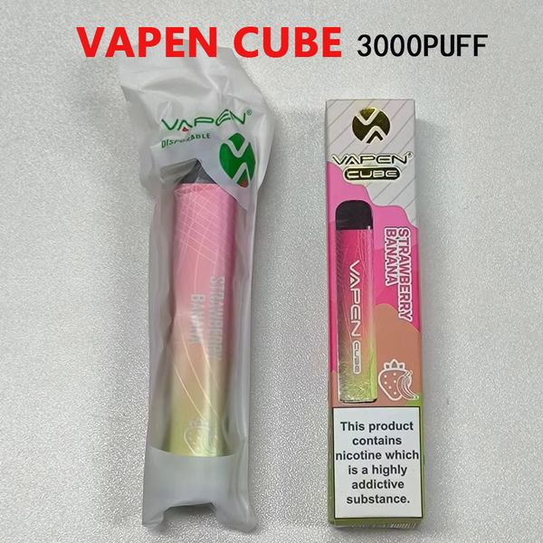 Autêntico vapen mars CUBE vape puff 3000Puffs 2% 5% Nic Dispositivo de caneta Vape descartável Kits de cigarros eletrônicos 8ML Capacidade 1000mAh Bateria Barras pré-cheias Vaporiezer