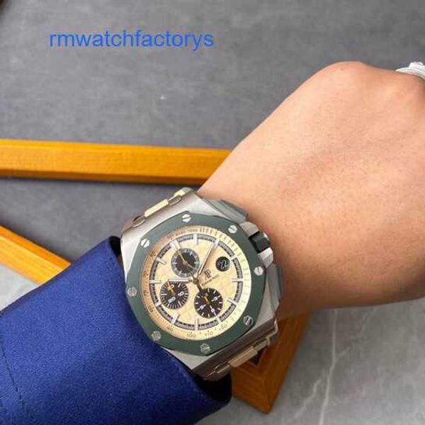 Orologio da polso Tourbillon AP Royal Oak Offshore Series Orologio da immersione meccanico automatico Impermeabile Cinturino in caucciù in acciaio ceramico Visualizzazione della data Orologi da uomo