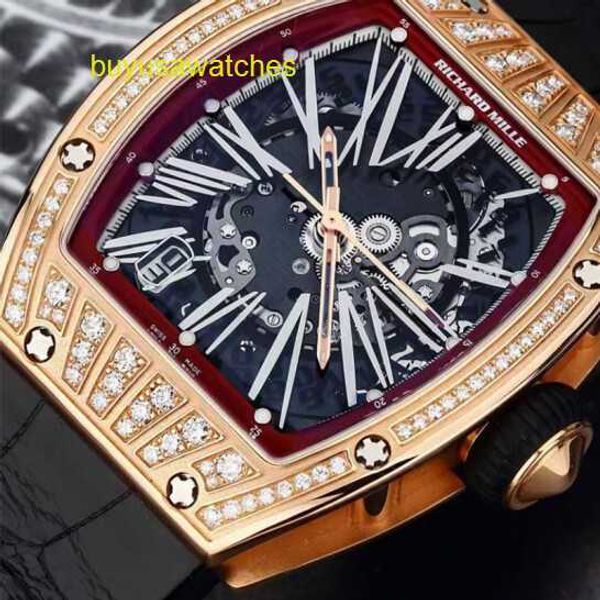 Marke Athleisure Watch RM Armbanduhr Serie RM023 18 Karat Roségold Original Diamant Fashion Casual Wrist Single Chronograph